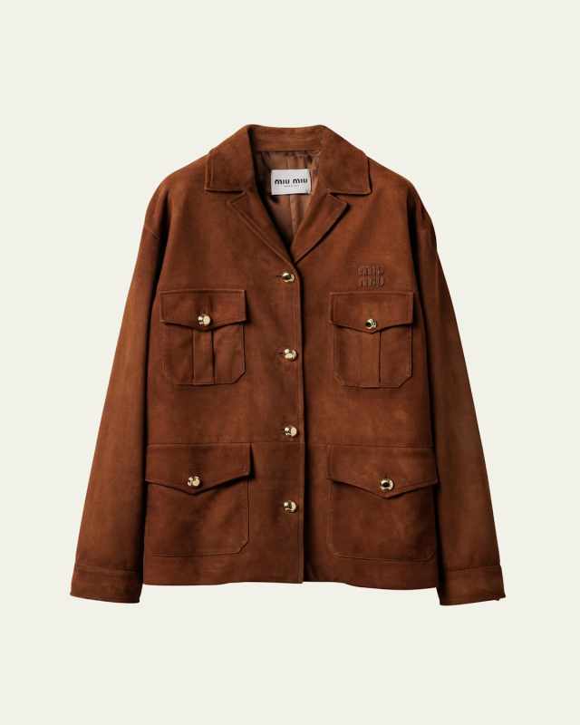Suede Long-Sleeve Jacket